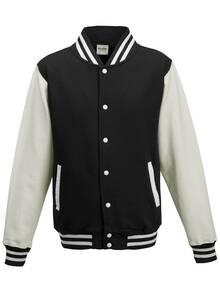 AWDis JH043 - Varsity Jacket Jet Black / White