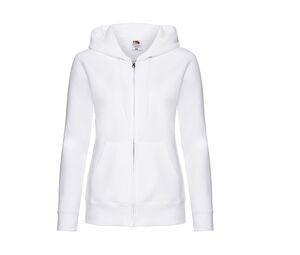 Fruit of the Loom SC375 - Premium 70/30 lady-fit hooded sweatshirt jacket White