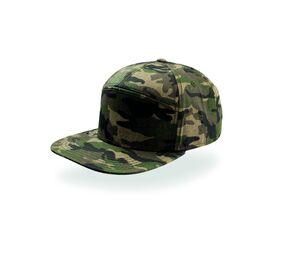 Atlantis AT055 - 7-panel cap with flat visor Camouflage Khaki