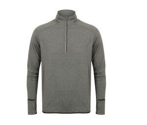 TOMBO TL562 - 1/4 zip tee-shirt sport Grey Marl