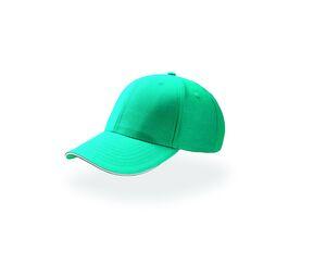 Atlantis AT094 - 6-panel cap with sandwich visor Turquoise / White