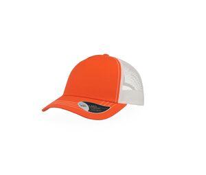 ATLANTIS AT180 - Casquette Rapper en coton canvas Orange / White