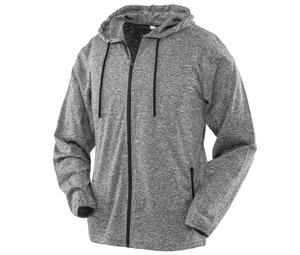 Spiro SP277F - Women's zip-up hooded sports shirt Marl Grey