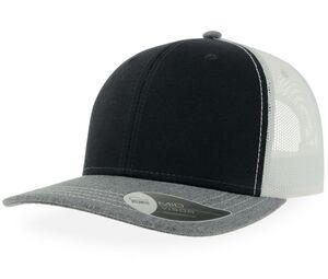 Atlantis AT212 - Trucker cap Black / Grey Melange / White