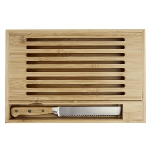 Seasons 113153 - Pao bamboo cutting board with knife Natural
