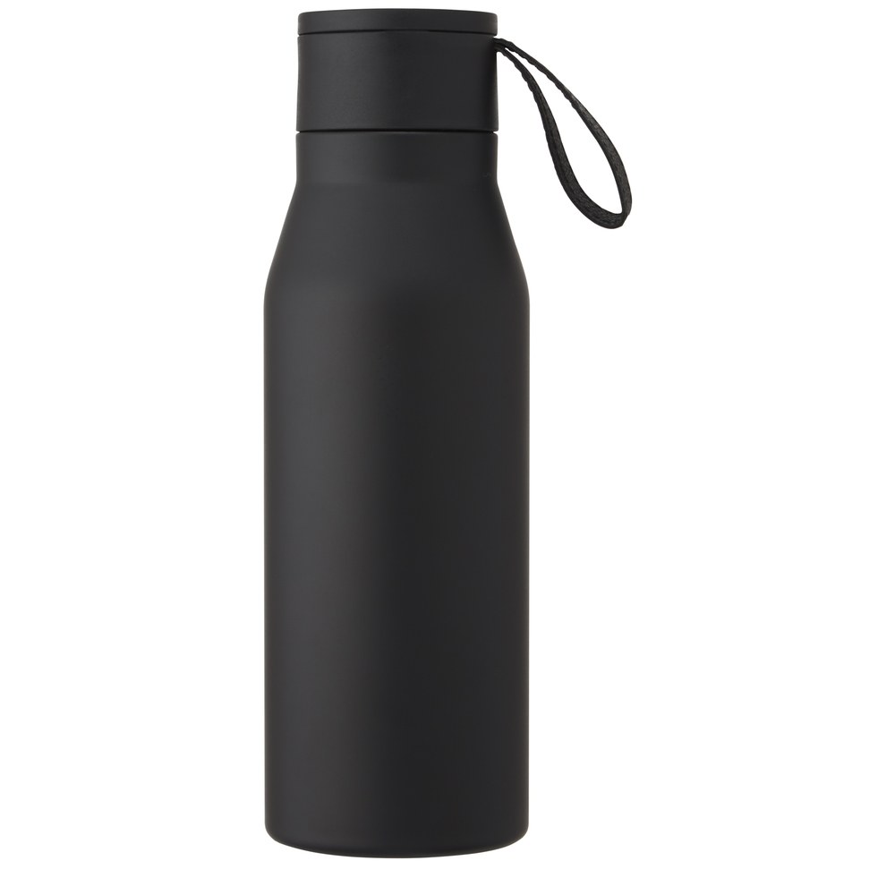 PF Concept 100668 - Ljungan 500 ml copper vacuum insulated stainless steel bottle with PU leather strap and lid