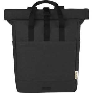 PF Concept 120678 - Joey 15” GRS recycled canvas rolltop laptop backpack 15L Solid Black