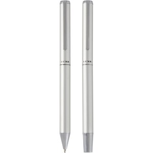 Luxe 107838 - Lucetto recycled aluminium ballpoint and rollerball pen gift set Silver
