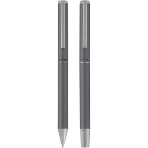 Luxe 107838 - Lucetto recycled aluminium ballpoint and rollerball pen gift set Grey