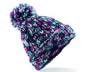 Beechfield BF487 - Twister beanie with pompom