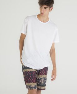 Ethnic print Bermuda shorts