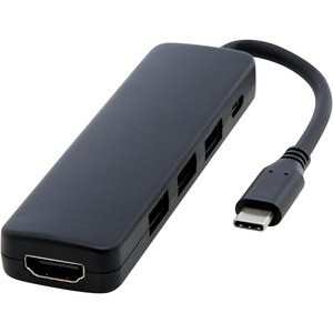 PF Concept 124368 - Loop RCS recycled plastic multimedia adapter USB 2.0-3.0 with HDMI port